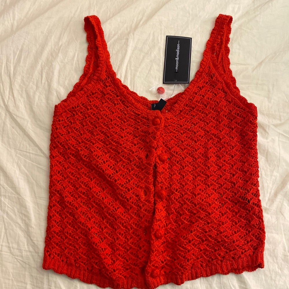 Red Crochet Top